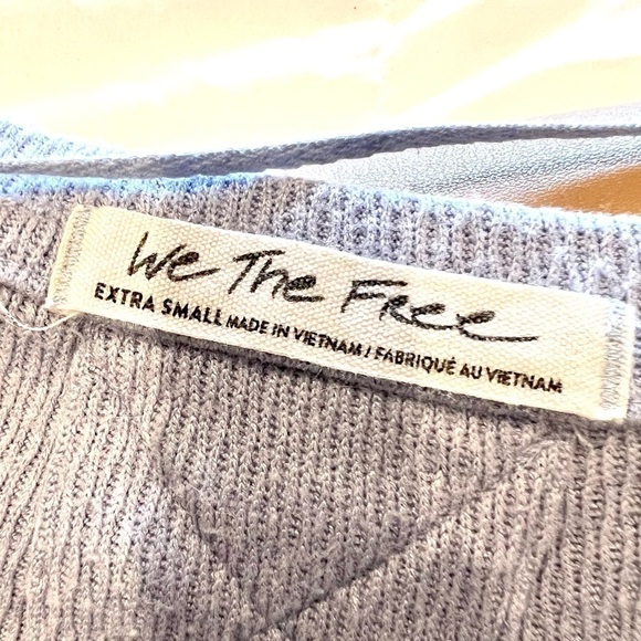 FREE PEOPLE Snowy oversized Thermal T-shirt in Rain womens size XS - Picture 10 of 11